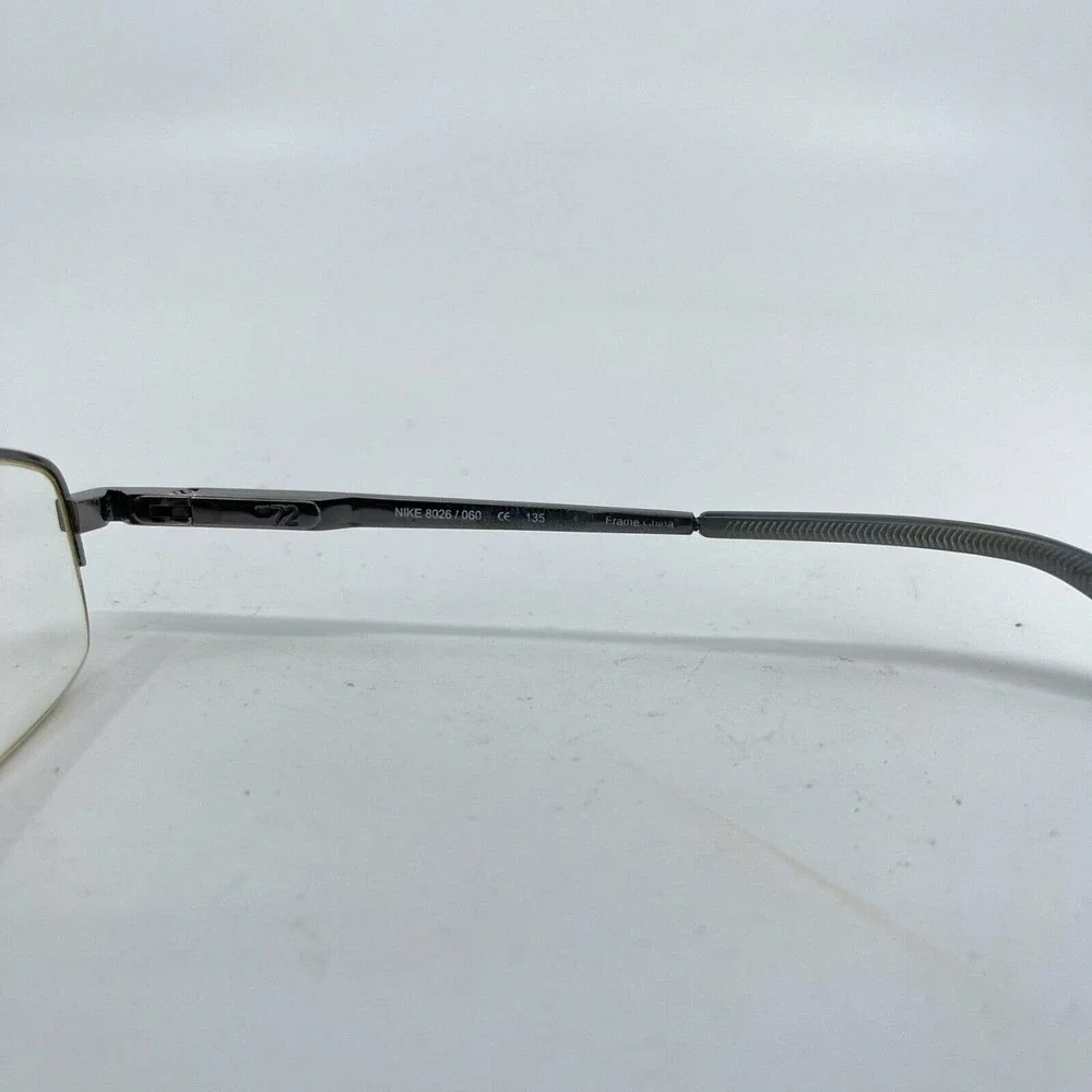 NIKE 8026 / 060 Gunmetal‎ Gray Half-Rimless Eyeglasses Frames H7252